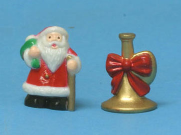 Dollhouse Miniature Santa And Trumpet